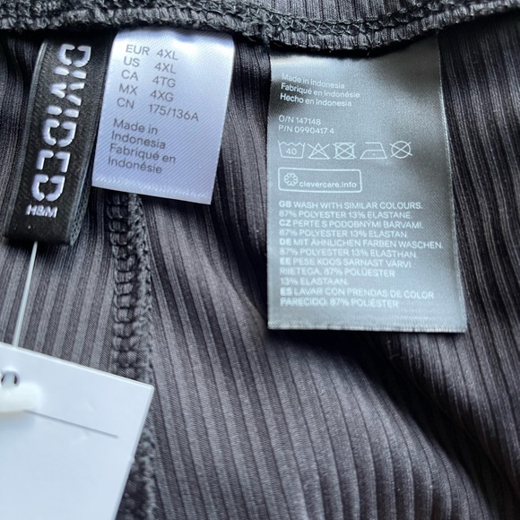 H&M Ribbed Flare legging Black 4XL NWT - Picture 7 of 11